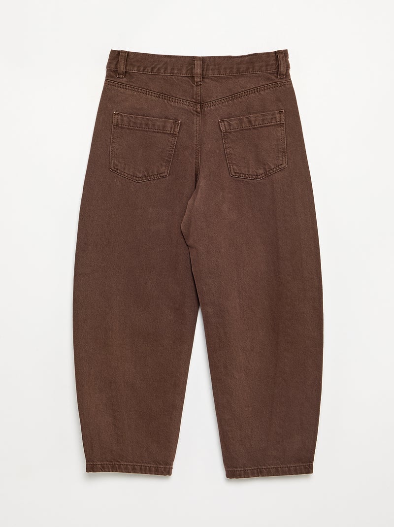 Barrel-Hose mit Nieten Marron - Kiabi