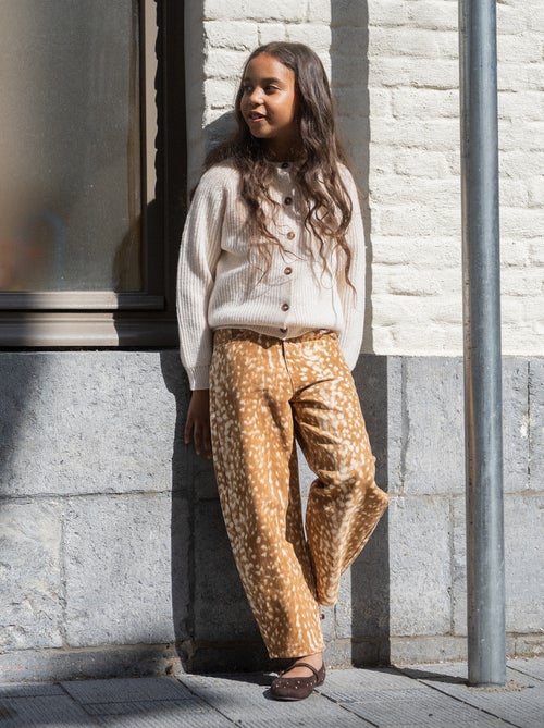 Barrel-Jeans mit Rehkitz-Print - Kiabi