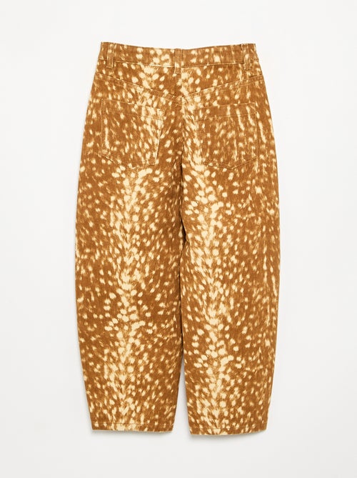 Barrel-Jeans mit Rehkitz-Print - Kiabi