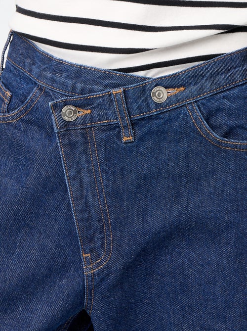 Barrel-Jeans mit versetzter Knopfleiste - Kiabi
