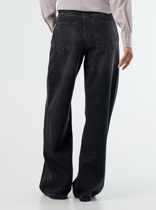 Barrel Jeans with Asymmetric Button Fly - Kiabi
