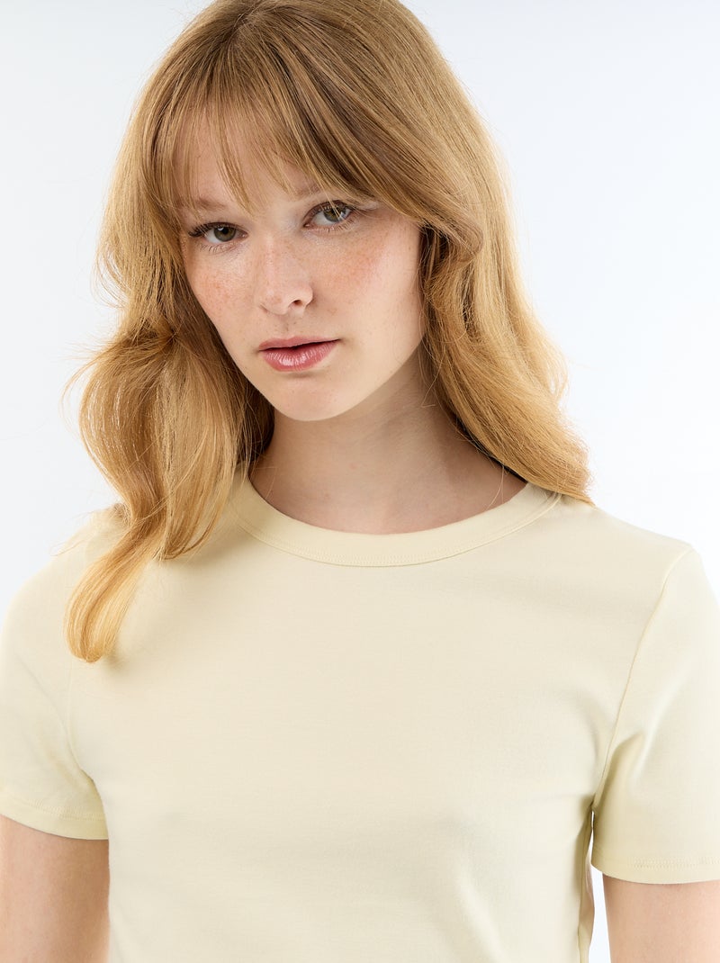 Basic Crop Top Shirt GELB - Kiabi