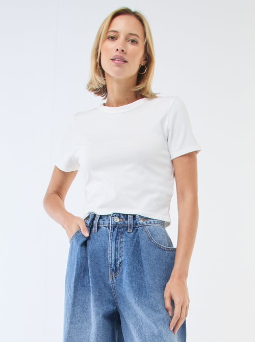 Basic Crop Top Shirt - Kiabi