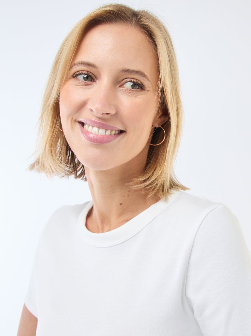 Basic Crop Top Shirt Weiß - Kiabi