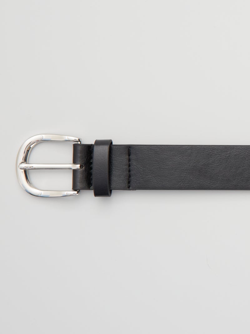 Basic Faux Leather Belt black - Kiabi