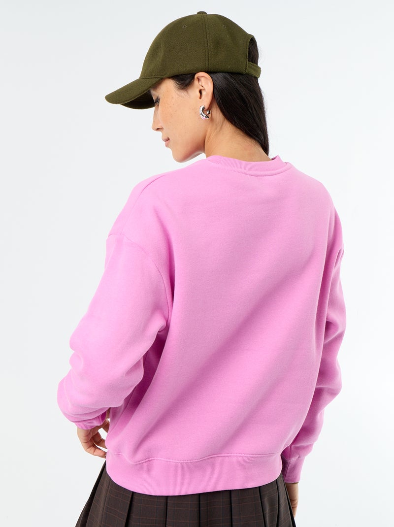 Basic Fleece-Sweatshirt Rosa - Kiabi