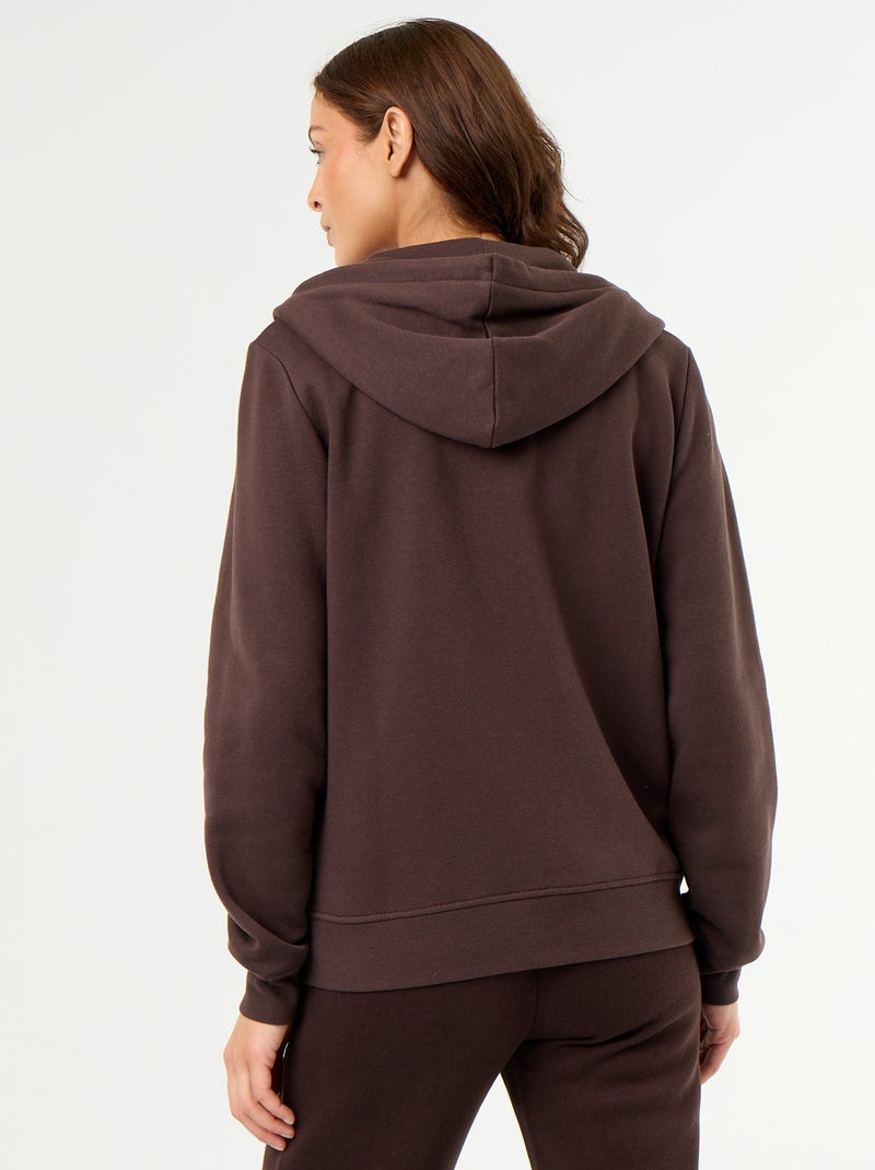 Basic Kapuzen-Sweatshirt mit Reissverschluss Braun - Kiabi