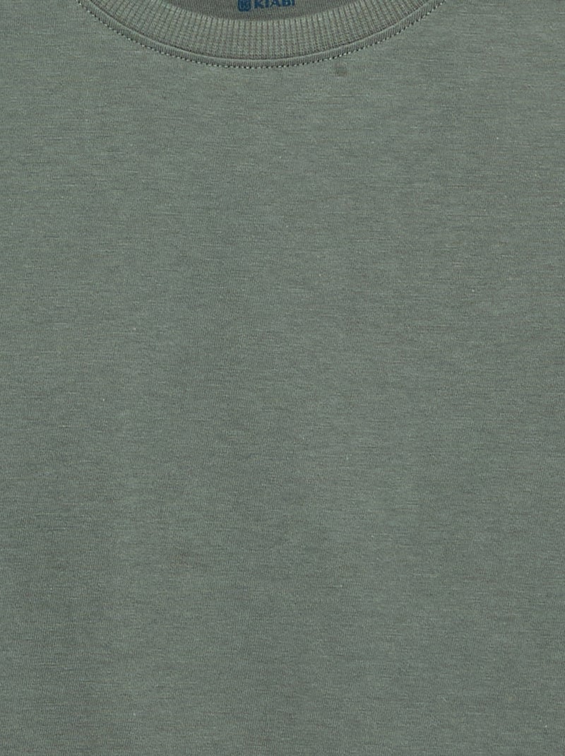 Basic Langarmshirt Grün - Kiabi