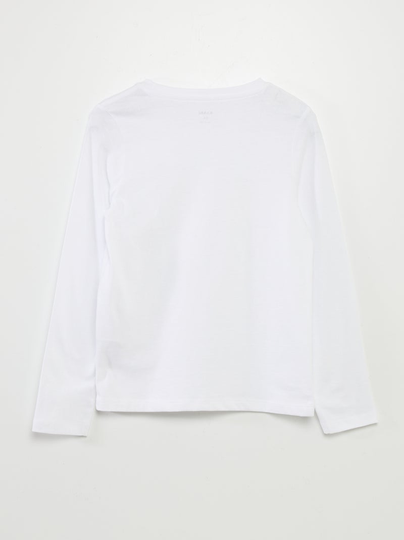 Basic Langarmshirt Weiß - Kiabi