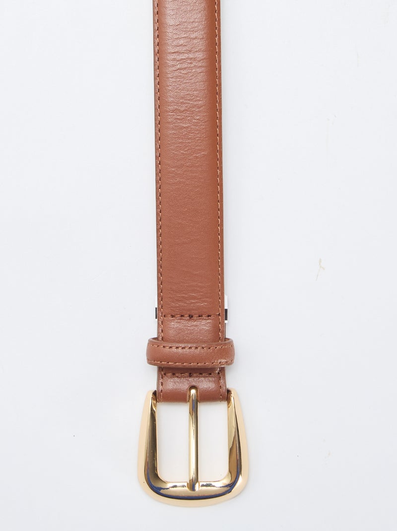 Basic leather belt Brown - Kiabi
