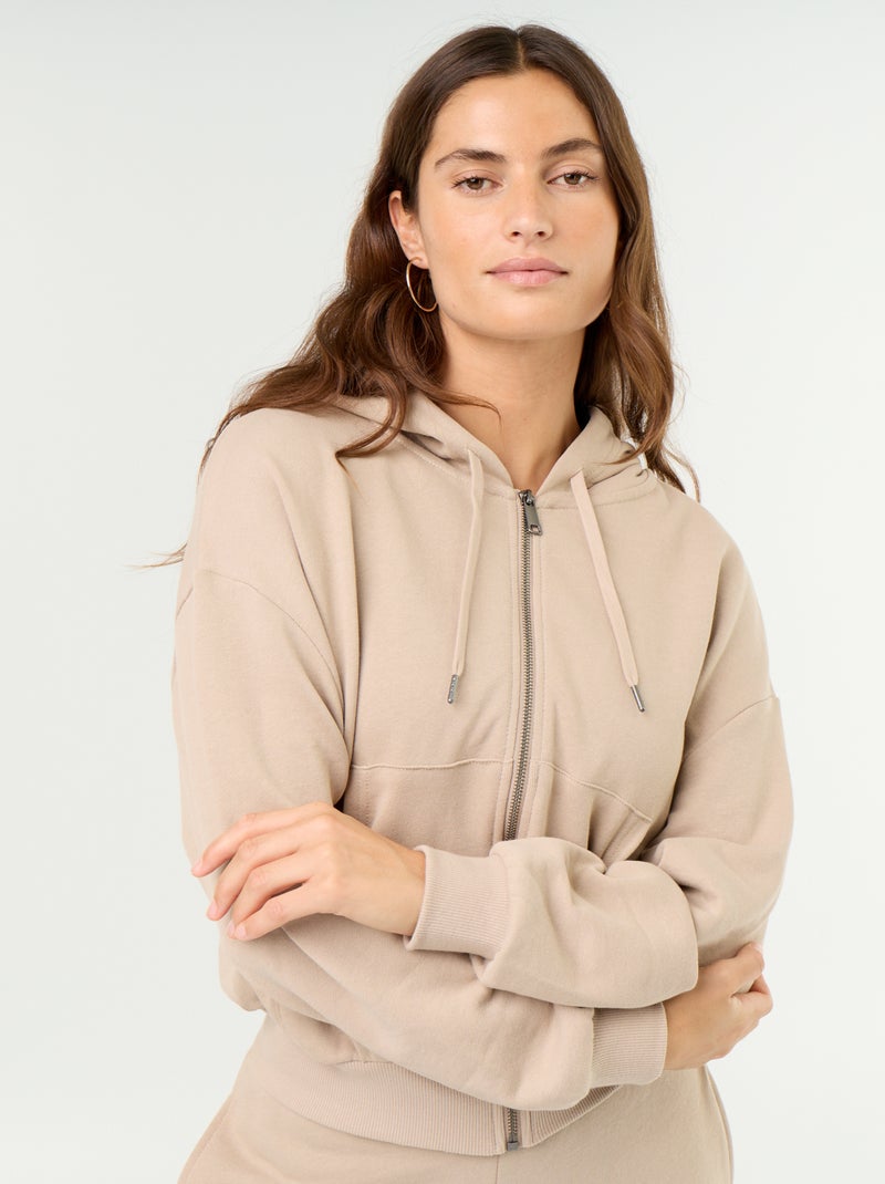 Basic Lightweight French Terry Sweatshirt Beige - Kiabi