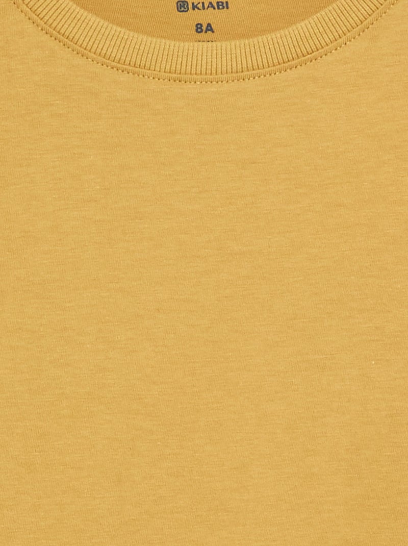 Basic long-sleeved T-shirt Yellow - Kiabi