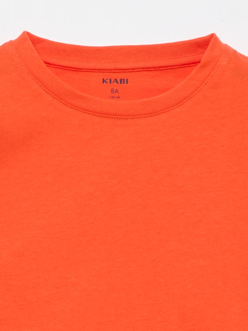 Basic plain jersey T-shirt Orange - Kiabi
