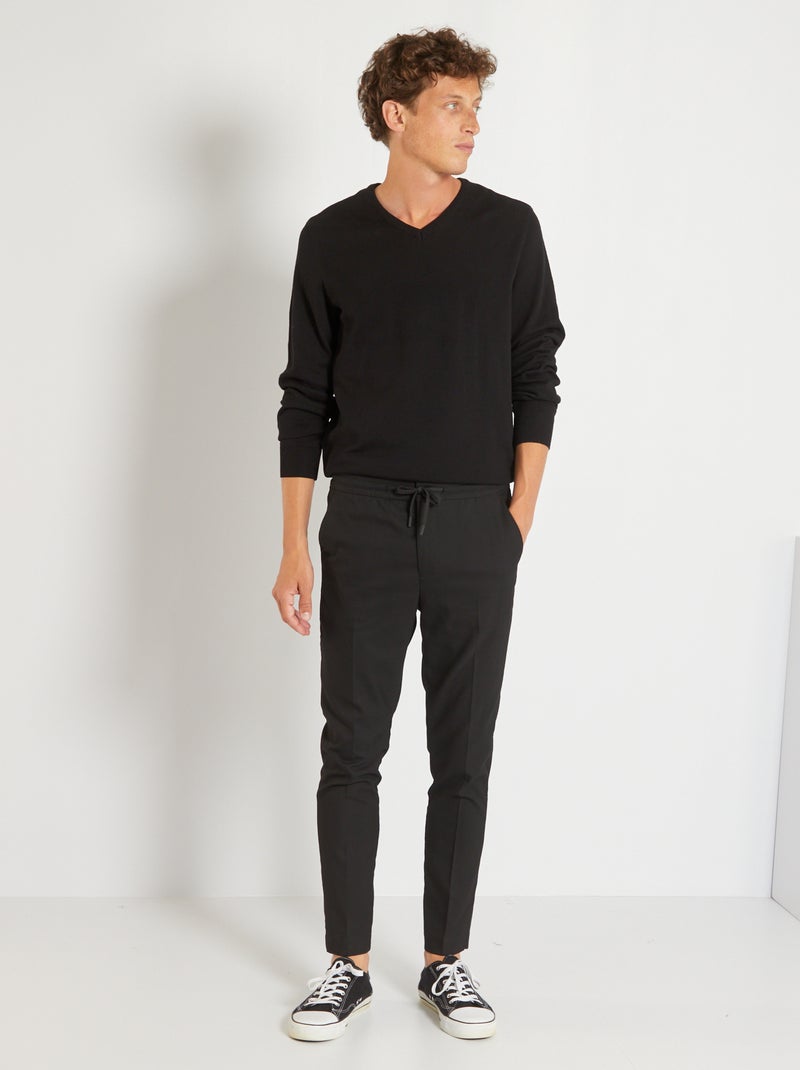 Basic Plain Knit Sweater Black - Kiabi