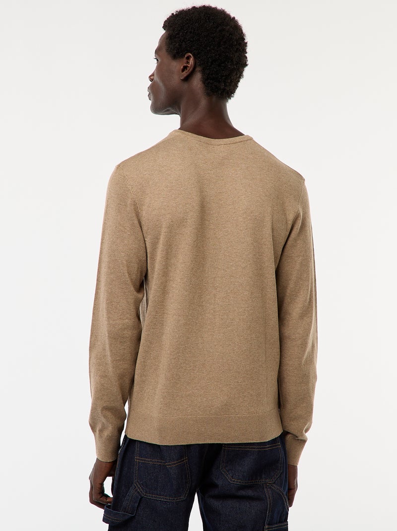 Basic Plain Knit Sweater Brown - Kiabi