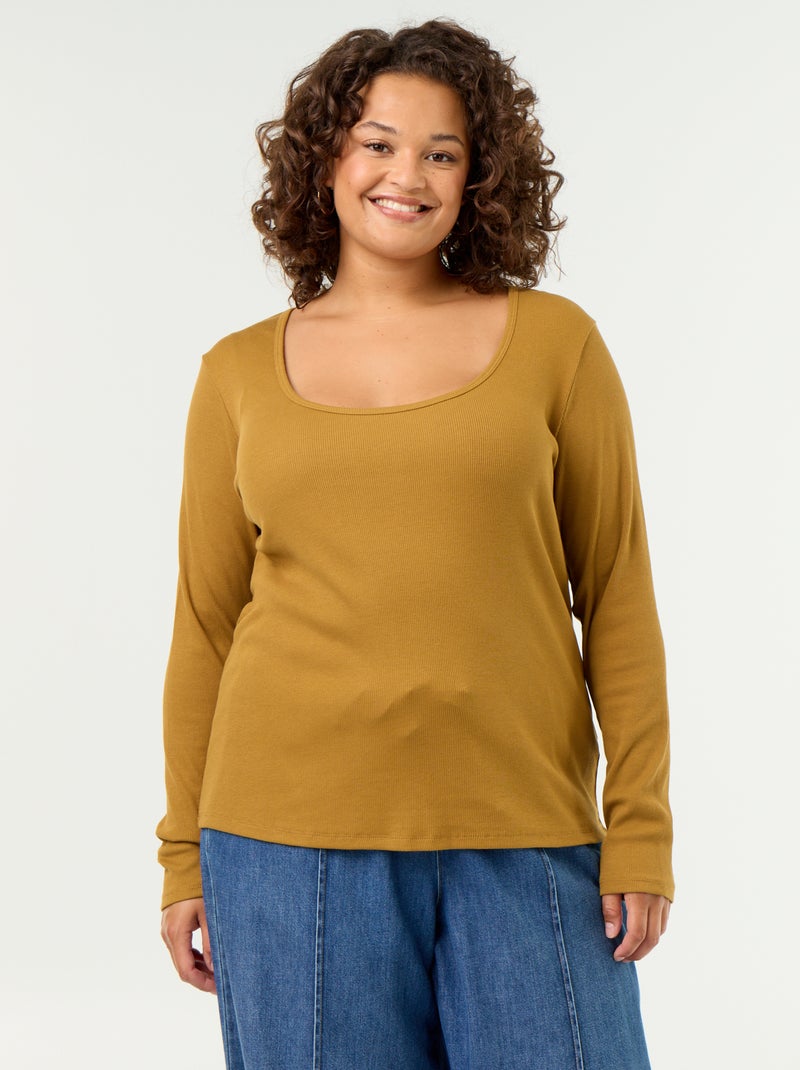 Basic Ribbed T-shirt Red - Kiabi