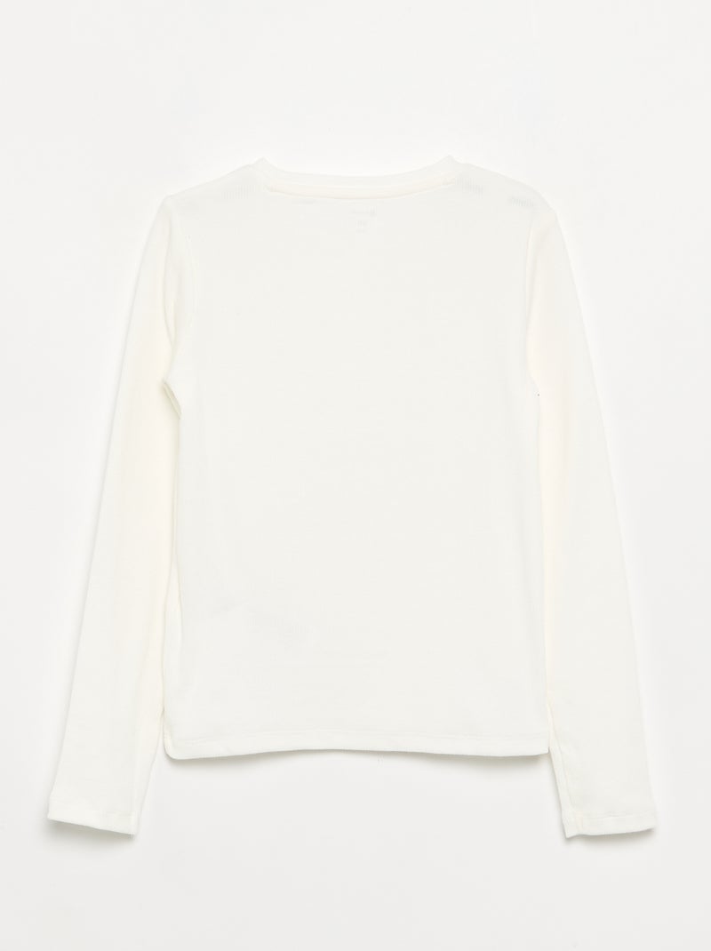 Basic Ribbed T-shirt White - Kiabi