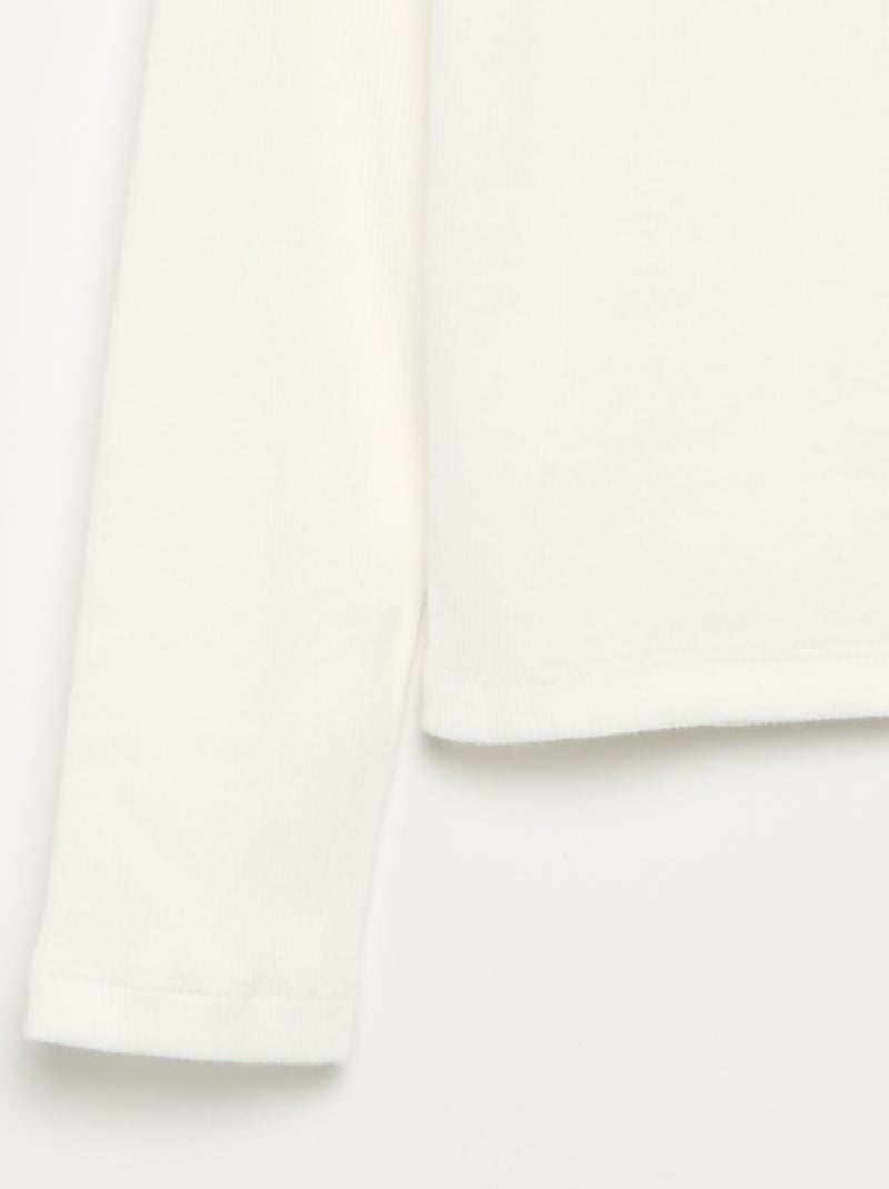 Basic Ribbed T-shirt White - Kiabi