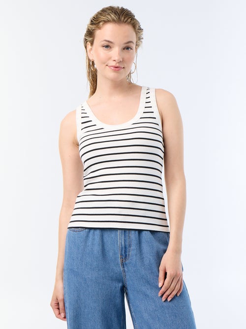 Basic Ribbed Tank Top - Kiabi Basic Ribbed Tank Top - Kiabi