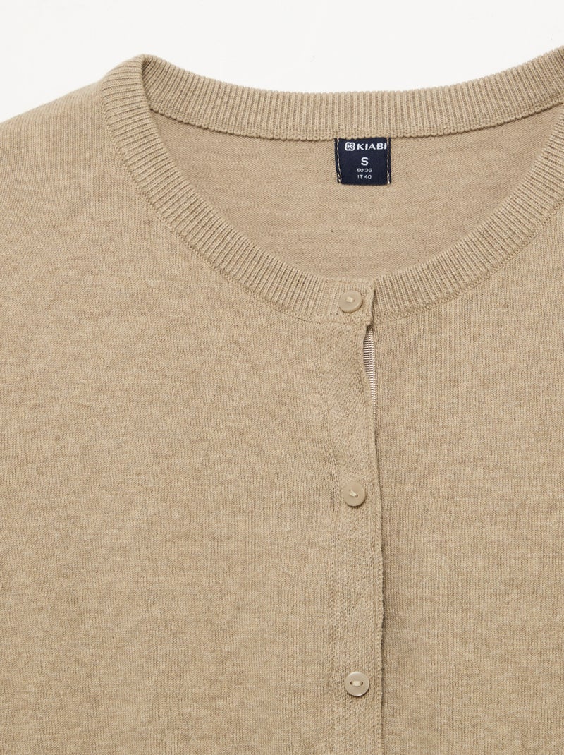 Basic Strickjacke - Leicht anzuziehen Beige - Kiabi