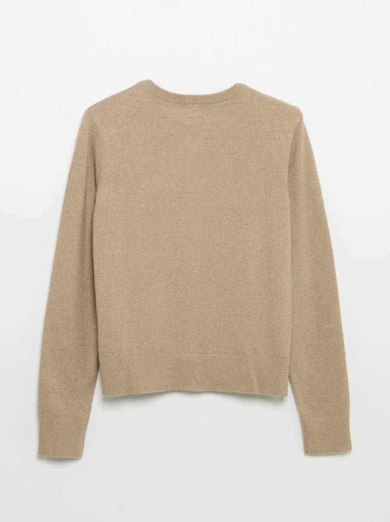Basic Strickjacke - Leicht anzuziehen Beige - Kiabi
