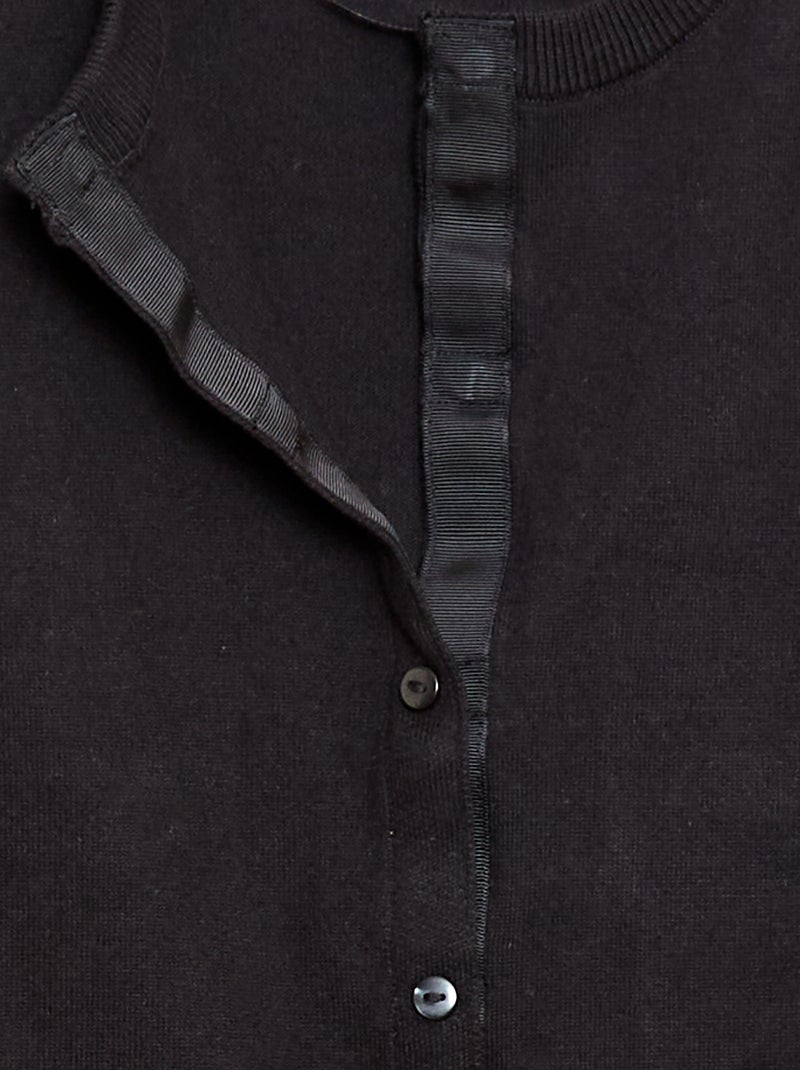 Basic Strickjacke - Leicht anzuziehen Schwarz - Kiabi