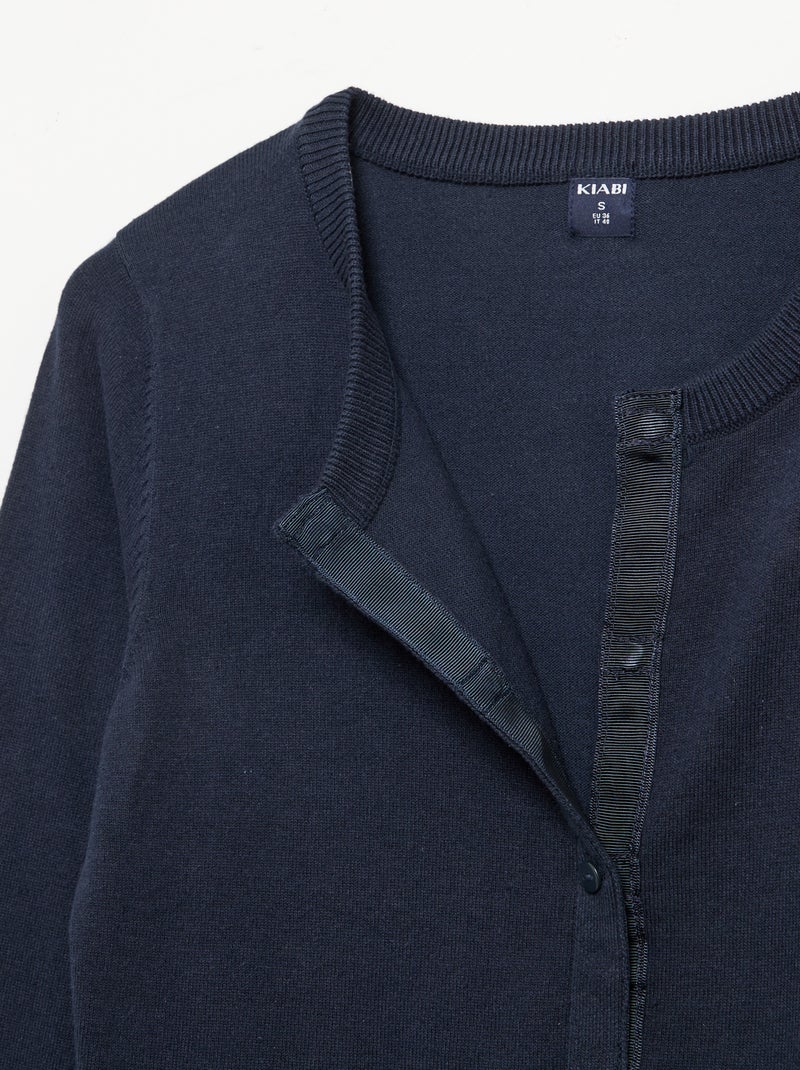Basic-Strickjacke – leicht anzuziehen Marineblau - Kiabi