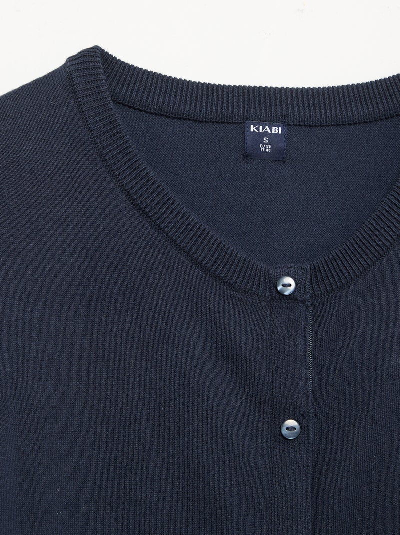 Basic-Strickjacke – leicht anzuziehen Marineblau - Kiabi