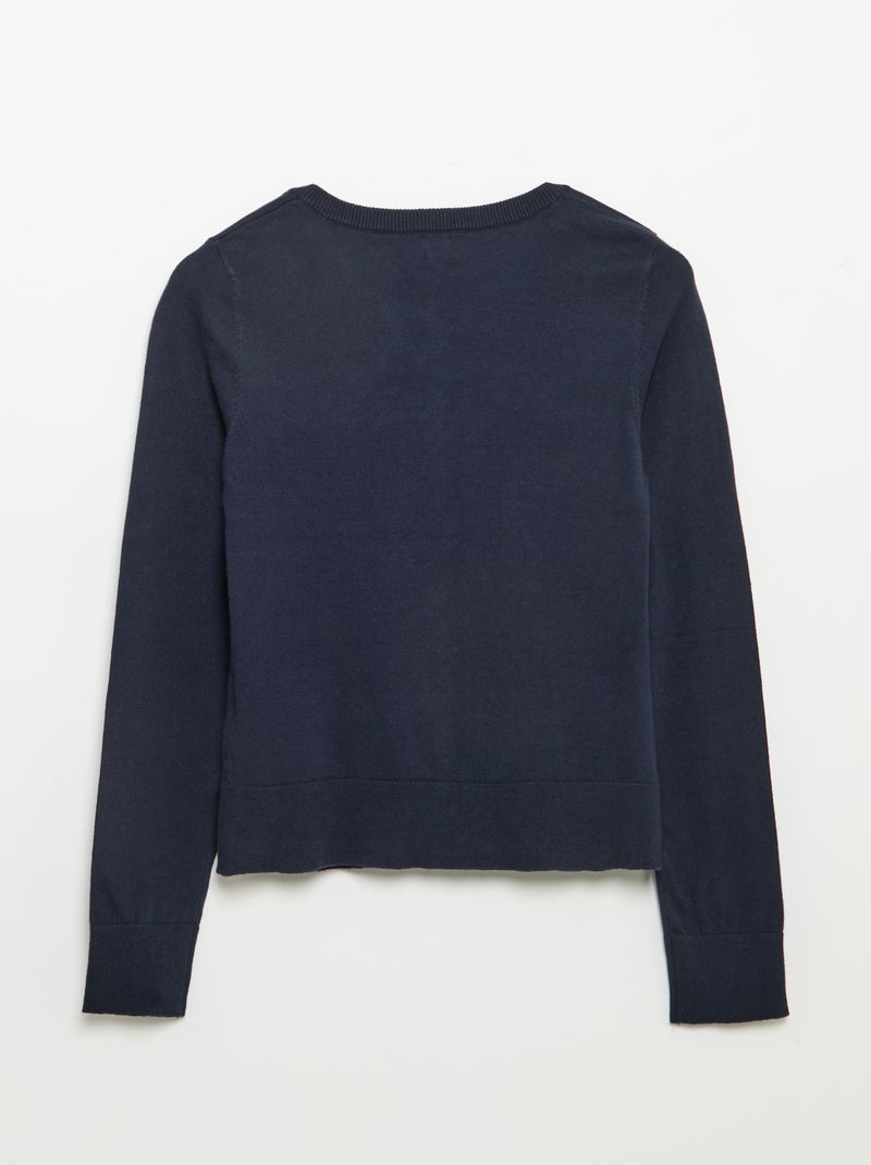 Basic-Strickjacke – leicht anzuziehen Marineblau - Kiabi