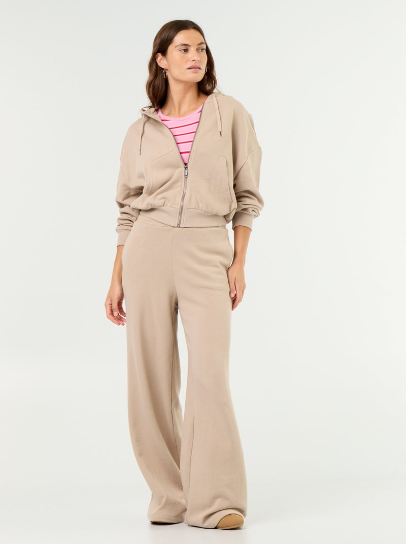 Basic Sweatshirt aus leichtem French Terry Beige - Kiabi