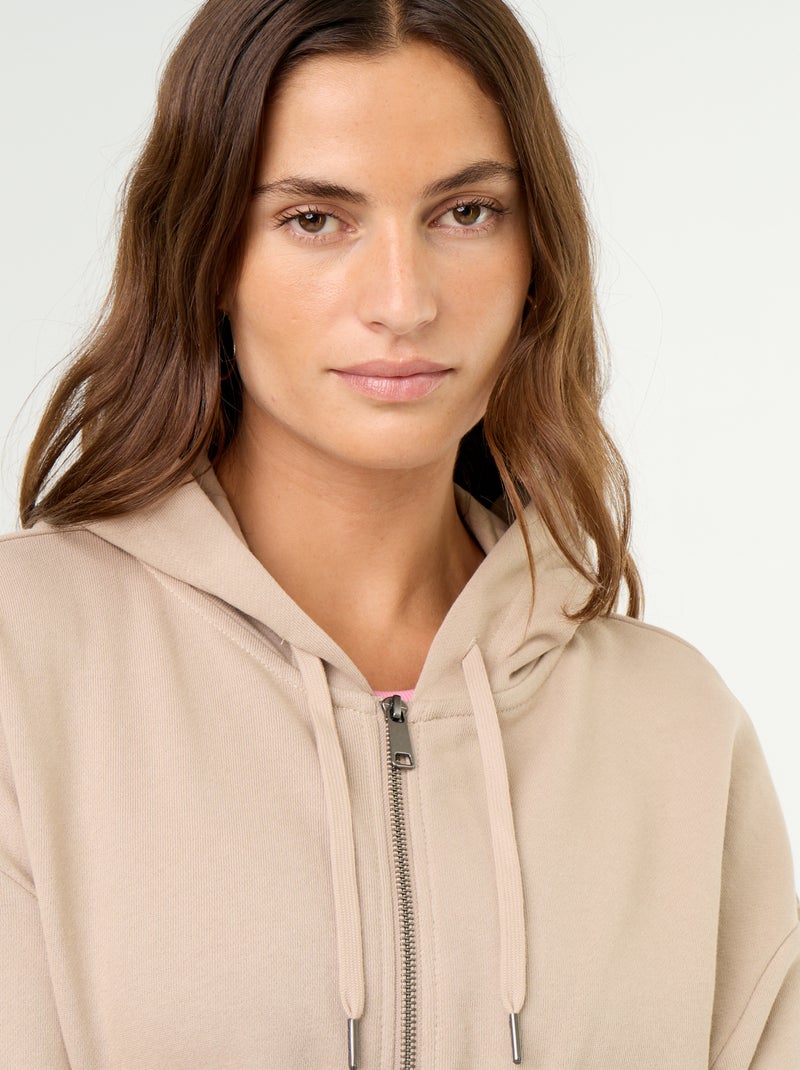 Basic Sweatshirt aus leichtem French Terry Beige - Kiabi