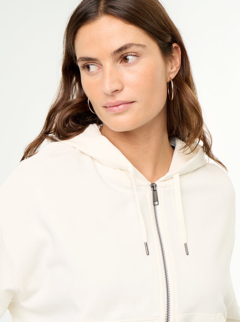 Basic Sweatshirt aus leichtem French Terry Blanc - Kiabi