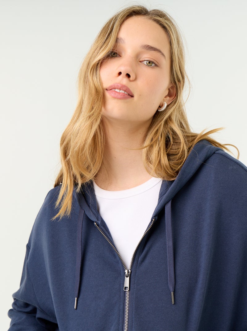 Basic Sweatshirt aus leichtem French Terry Bleu - Kiabi