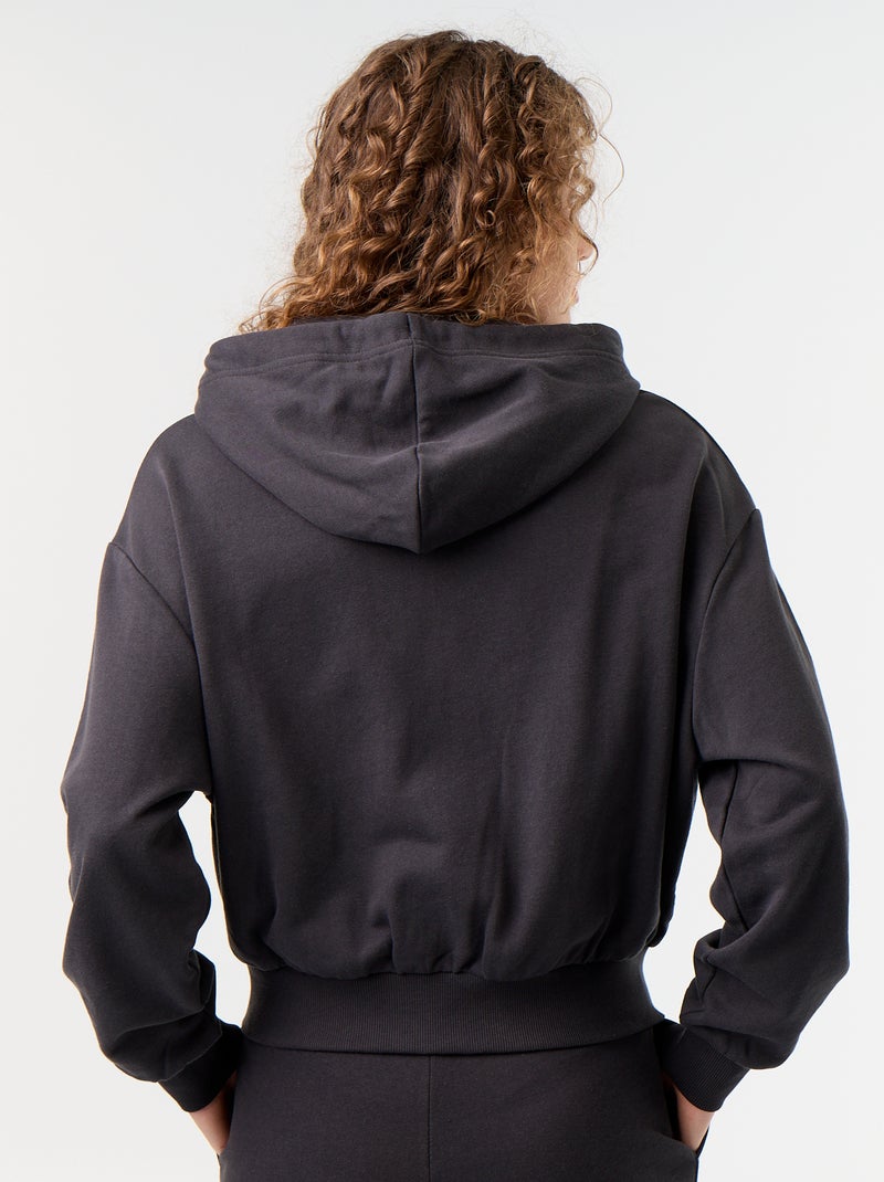 Basic Sweatshirt aus leichtem French Terry Noir - Kiabi