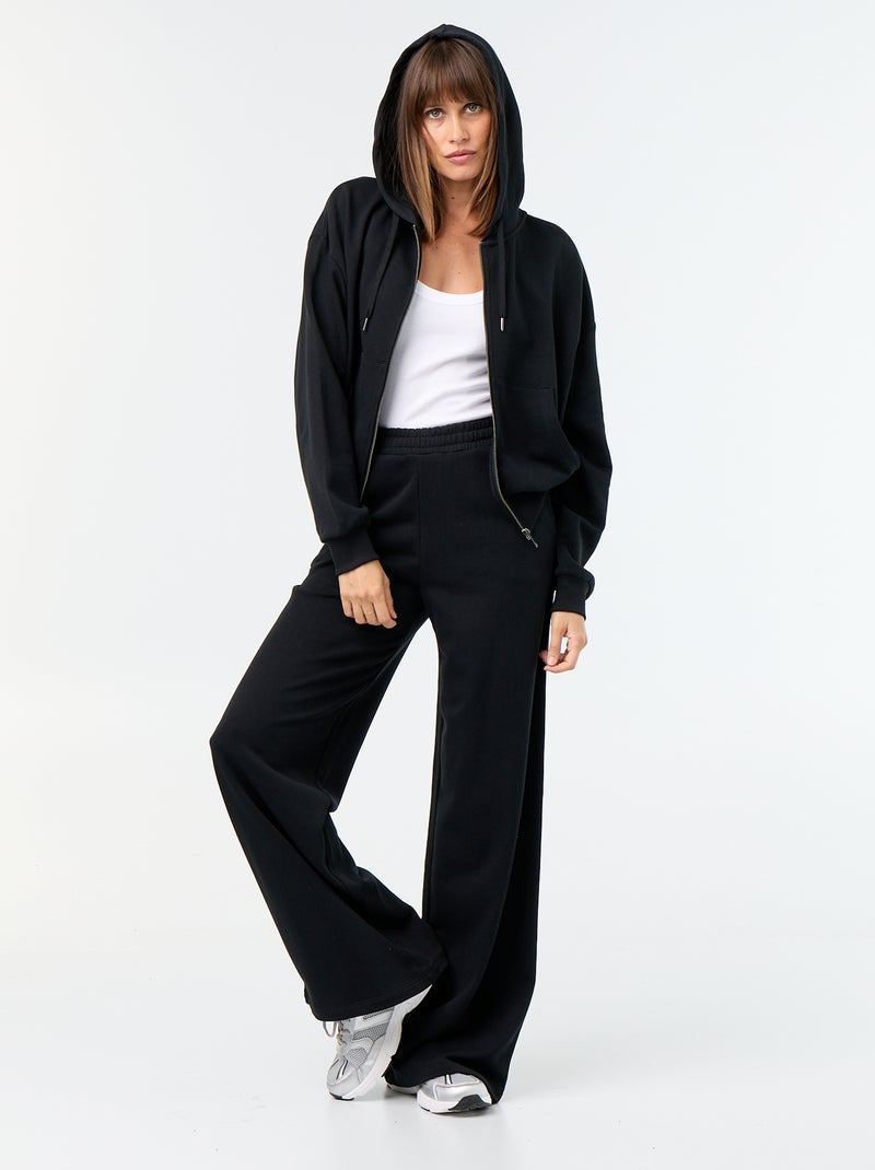 Basic Sweatshirt aus leichtem French Terry Noir - Kiabi