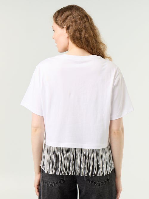 Basic T-Shirt mit Fransen - Kiabi