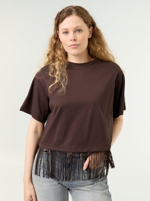 Basic T-Shirt mit Fransen - Kiabi
