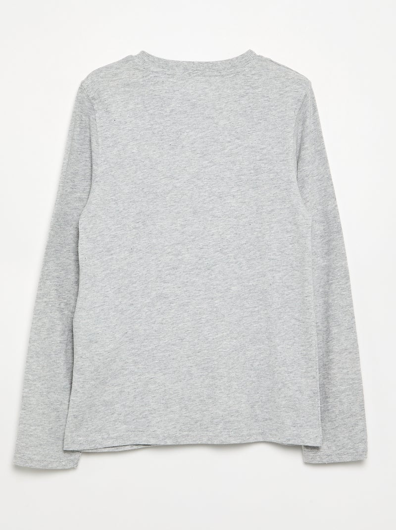 Basic T-Shirt mit Tunis-Kragen Gris - Kiabi