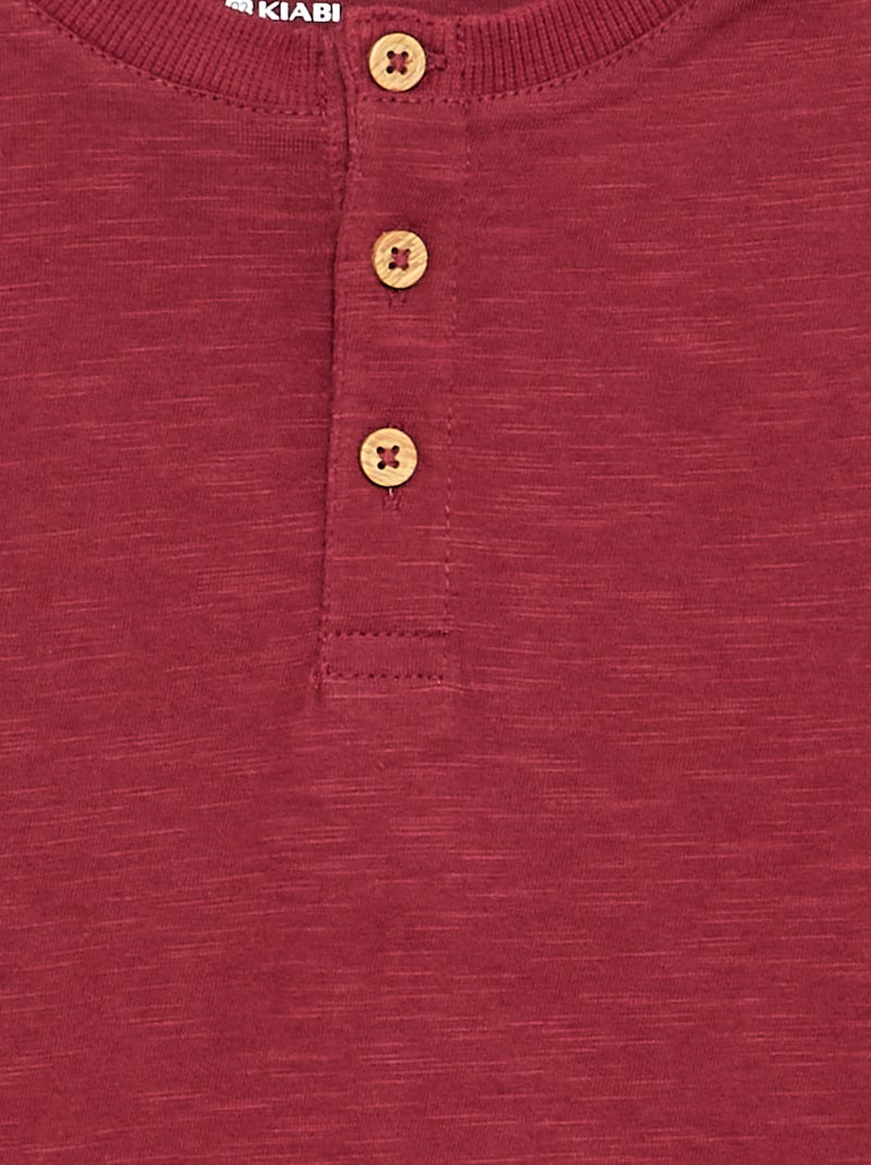 Basic T-Shirt mit Tunis-Kragen Rouge - Kiabi