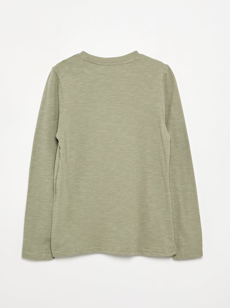 Basic T-Shirt mit Tunis-Kragen Vert - Kiabi
