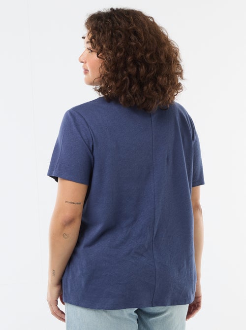 Basic-T-Shirt mit V-Ausschnitt und kurzen Ärmeln - Kiabi