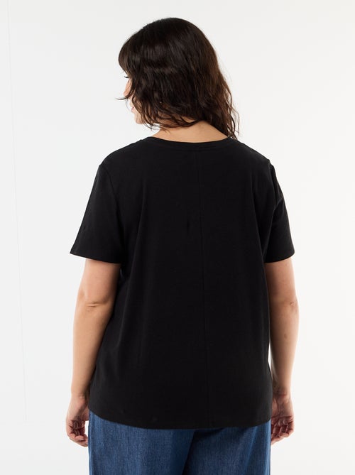 Basic V-Neck Short-Sleeve T-Shirt - Kiabi