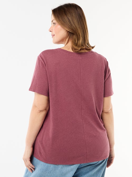 Basic V-Neck Short-Sleeve T-Shirt - Kiabi
