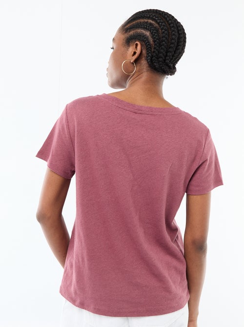 Basic V-neck Short-Sleeve T-shirt - Kiabi