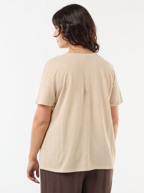 Basic V-Neck Short-Sleeve T-Shirt - Kiabi