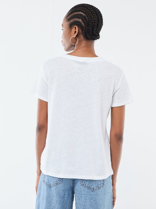 Basic V-neck Short-Sleeve T-shirt - Kiabi