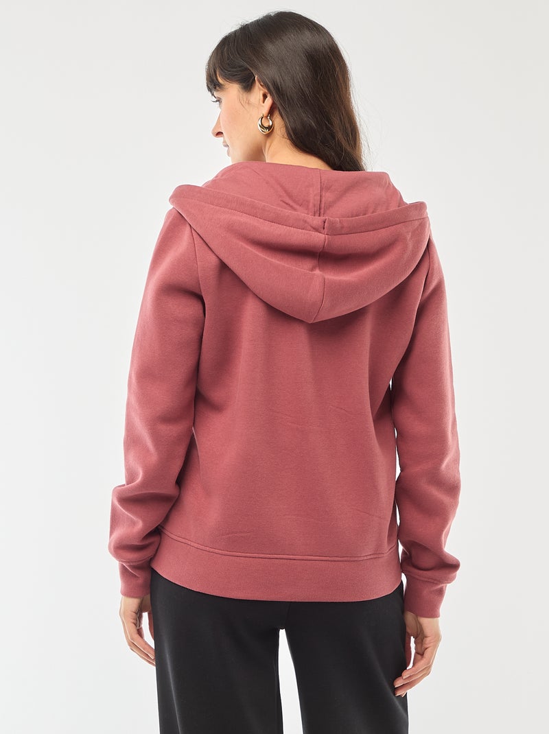 Basic zip-up hoodie Red - Kiabi