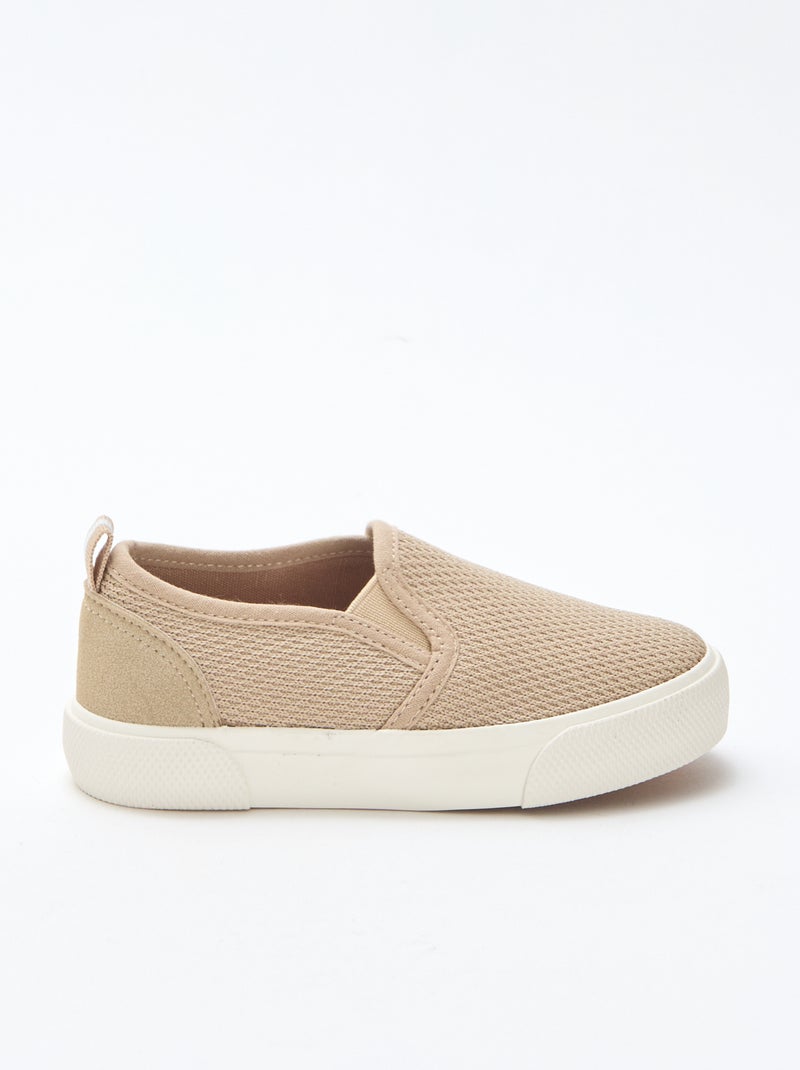 Basket slip-on en mesh uni Beige - Kiabi