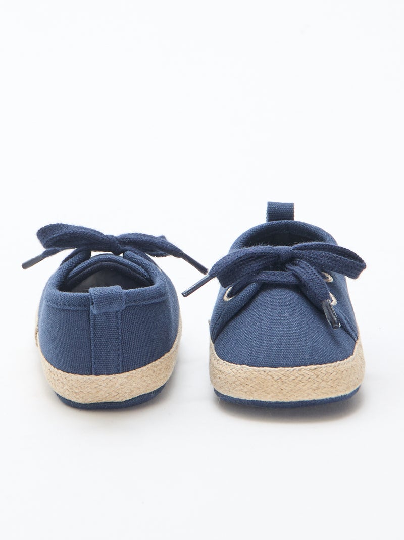 Baskets à lacets en tissu Bleu - Kiabi