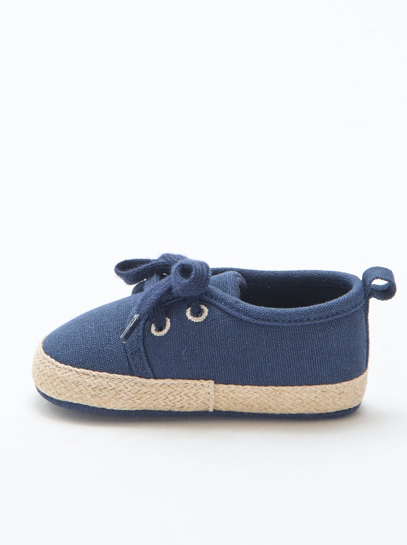 Baskets à lacets en tissu Bleu - Kiabi